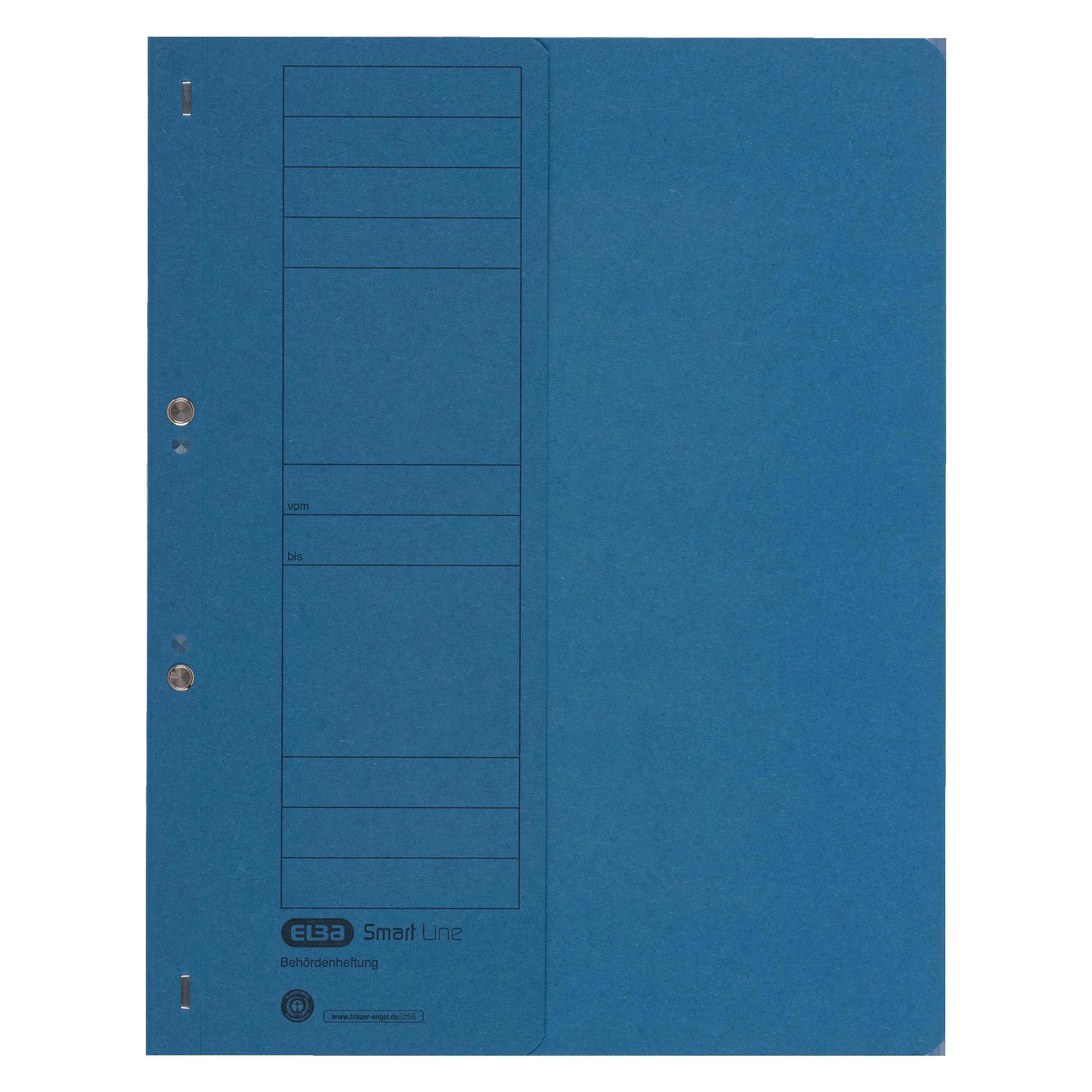 Elba Ösenhefter aus Karton, blau, Amtsheftung halber Vorderdeckel, gepackt zu 50 Stück (A4, 50x) (21421 BL)