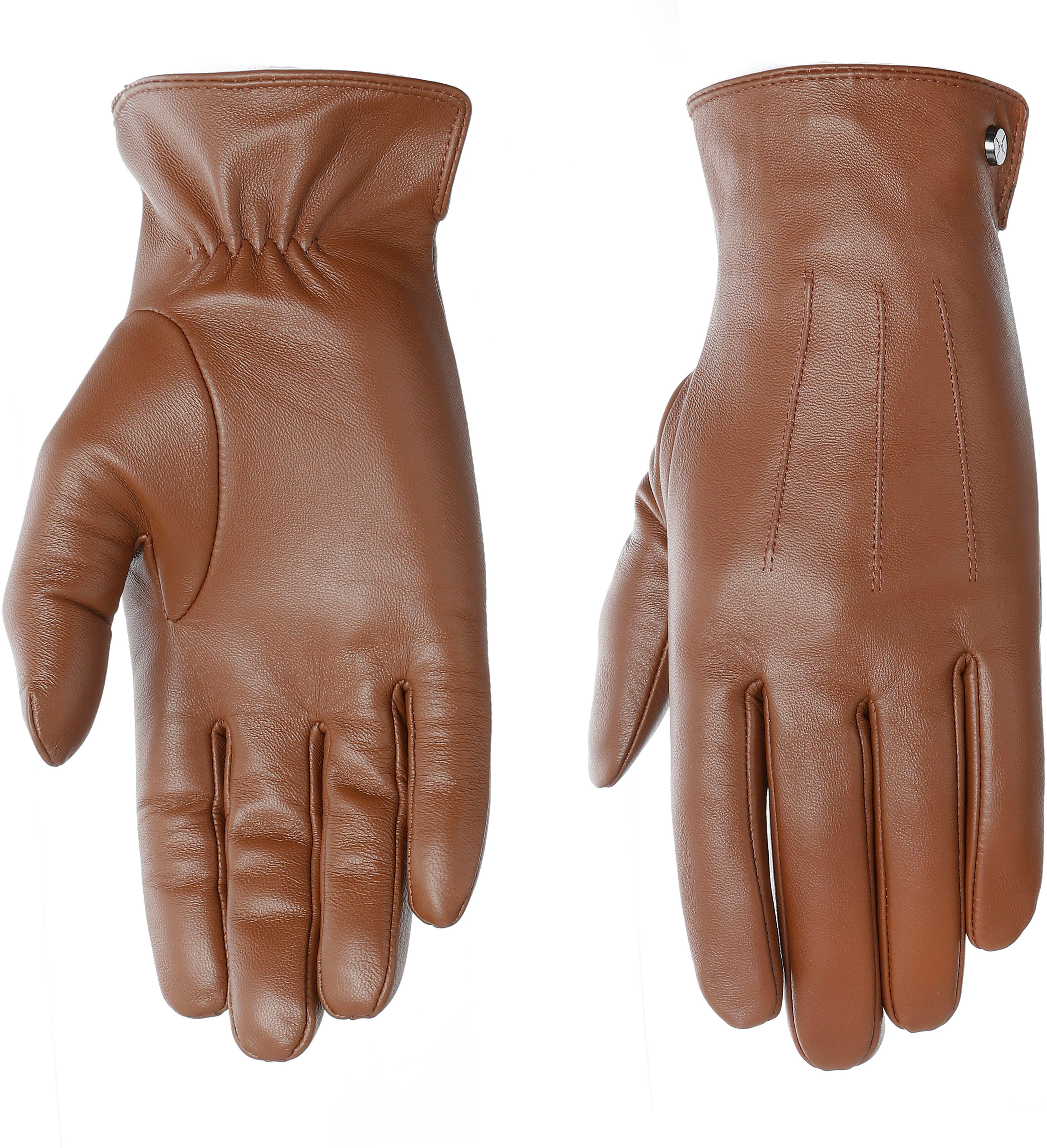 Lederhandschuhe PEARLWOOD "Travis", Herren, Gr. 10, braun (cognac), Schafsleder, unifarben, Handschuhe Lederhandschuhe, Glattlederhandschuh