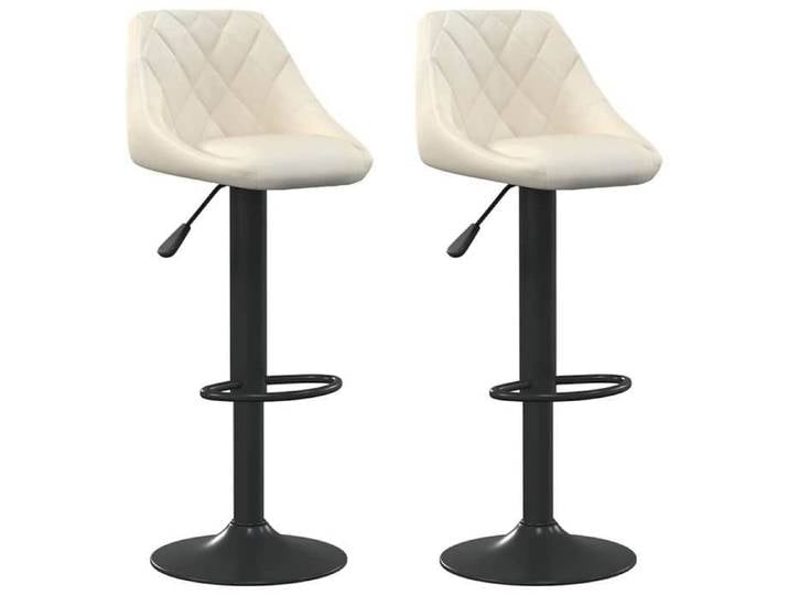 “Winter Sale TOP Tabouret/Chaise de bar Crème - Tabourets de bar lot de 2 crème velours PRO50099