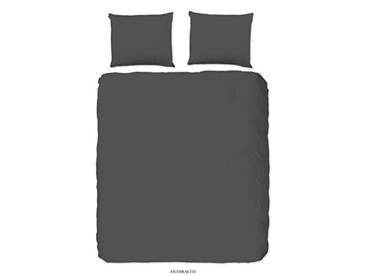 Bettbezug, groß, 240 x 220 cm, Baumwolle, Satin, Anthrazit