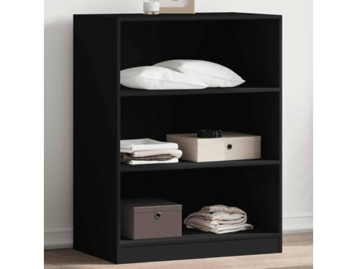 smnyxs Kleiderschrank, Schwarz, Holz, 77 x 48 x 102 cm, mit Regalen Kompaktes Möbelstück, vielseitige Aufbewahrung, feuchtigkeitsbeständig, Wandbefestigung inklusive, für den täglichen Gebrauch