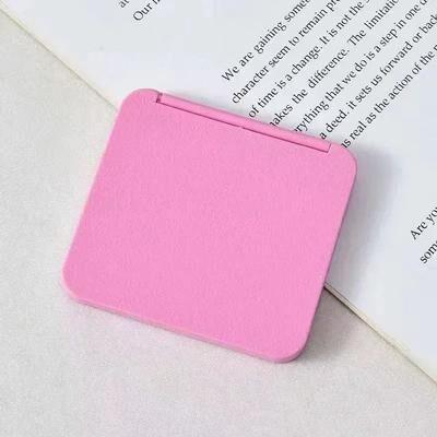Uplift Picks Cute Double Sided Pocket Mirror Square Compact Travel Makeup Beauty Mirror pink