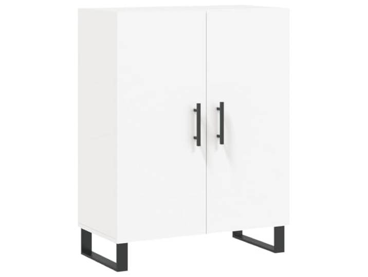 KGFHERENB Sideboard Weiß 69,5x34x90 cm Holzwerkstoff Kommode Schrank Vielseitiges Beistellmöbel für Wohnzimmer und Flur mit stabiler Metallgestell-Basis und pflegeleichter Oberfläche.
