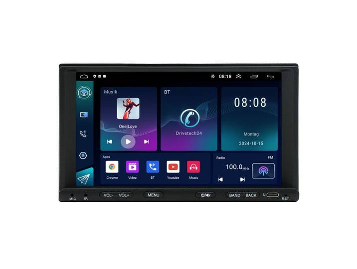 GABITECH 2 DIN 7 Zoll Android 13 CarPlay Autoradio GPS Navigation 4G BT Autoradio (FM / AM-Radio, RDS, DAB+ Optional, Kabellos Apple Carplay und Android Auto, Sprachsteuerung)