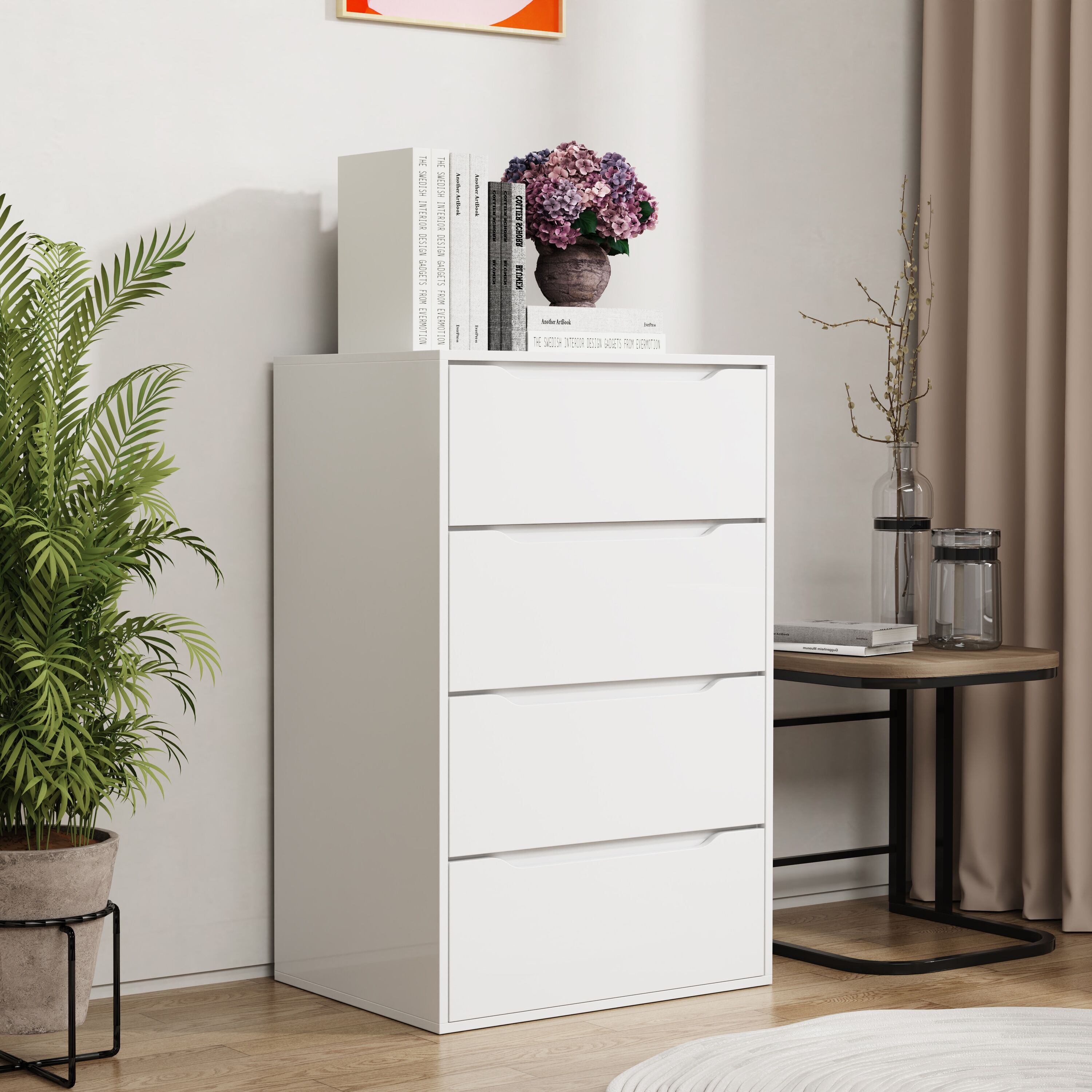 Kommode VCM "Sideboard Kommode Nachttisch Schublade Malira XL", weiß, B:65cm T:48cm, Sideboards, Kommode
