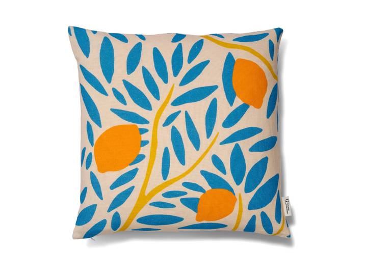 Classic Collection Housse de coussin Sunny Citrus 50x50 cm Bleu