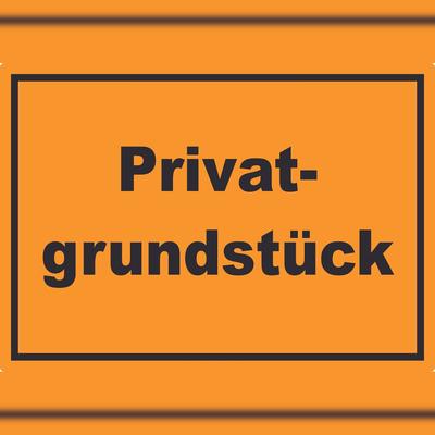 HB-Druck Privatgrundstück Aufkleber schwarz-orange A4 (210x297mm)
