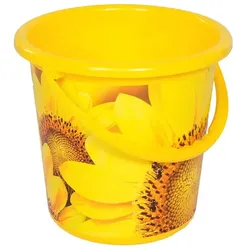Bekaform Dekor Eimer Sonnenblumen 10 L mit Kunststoffbügel und Skalierung im Literbereich