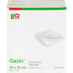 Gazin Mullkomp.10x10 cm Steril 8Fach 50 ST