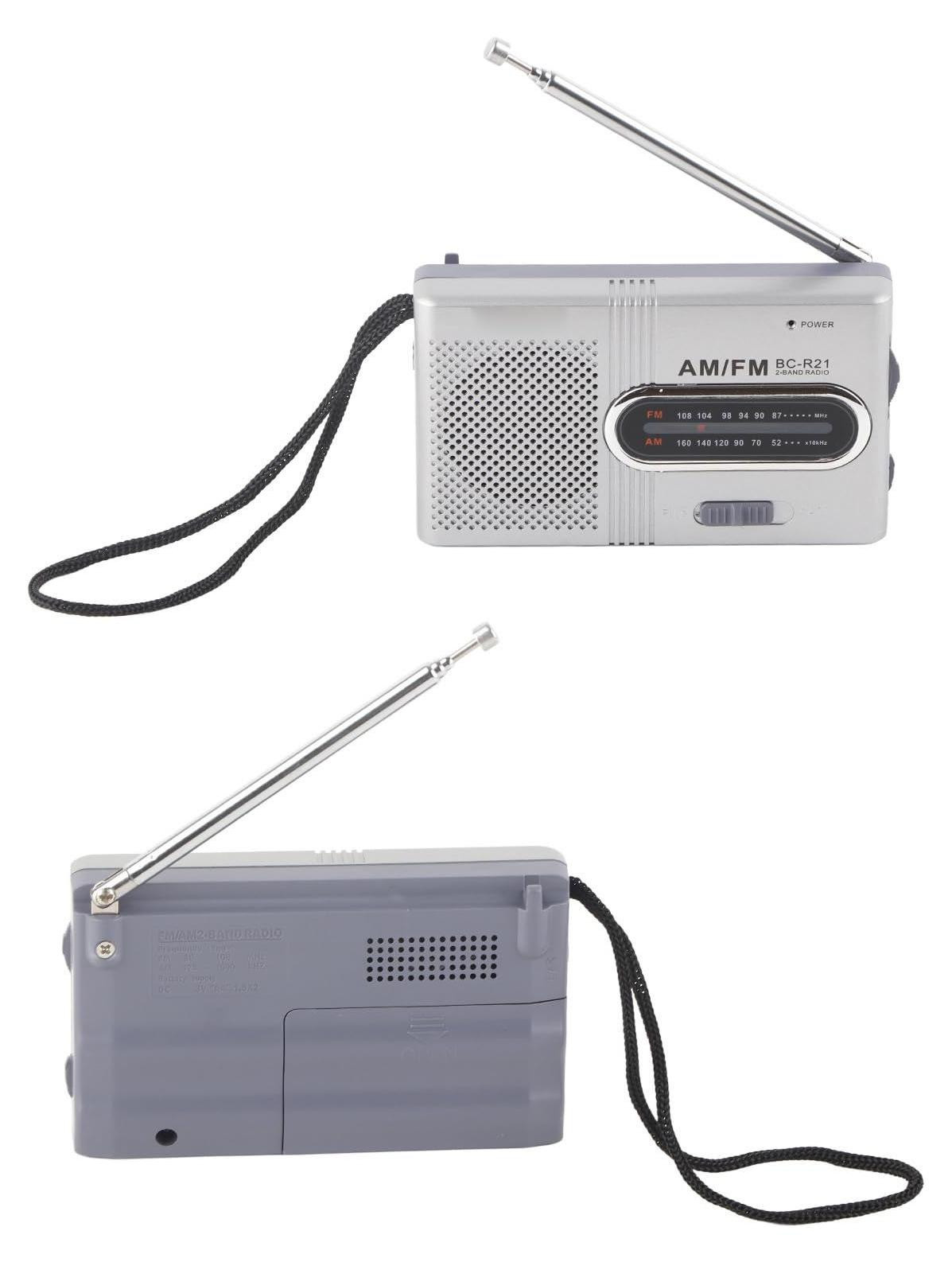Lustrens Draagbare AM/FM-radio Mini-stereo met luidsprekers en hoofdtelefoonaansluiting