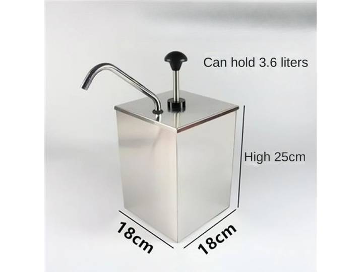 Pompe à sauce 3,6 L, distributeur de sauce, station de distribution en acier inoxydable pour cuisine commerciale, pour ketchup, sauce au poivre noir