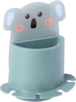 Everyday Crate Cute Cartoon Animal Wall Mounted Toothbrush Holder Shelf With Drainage Bathroom Organizer koala