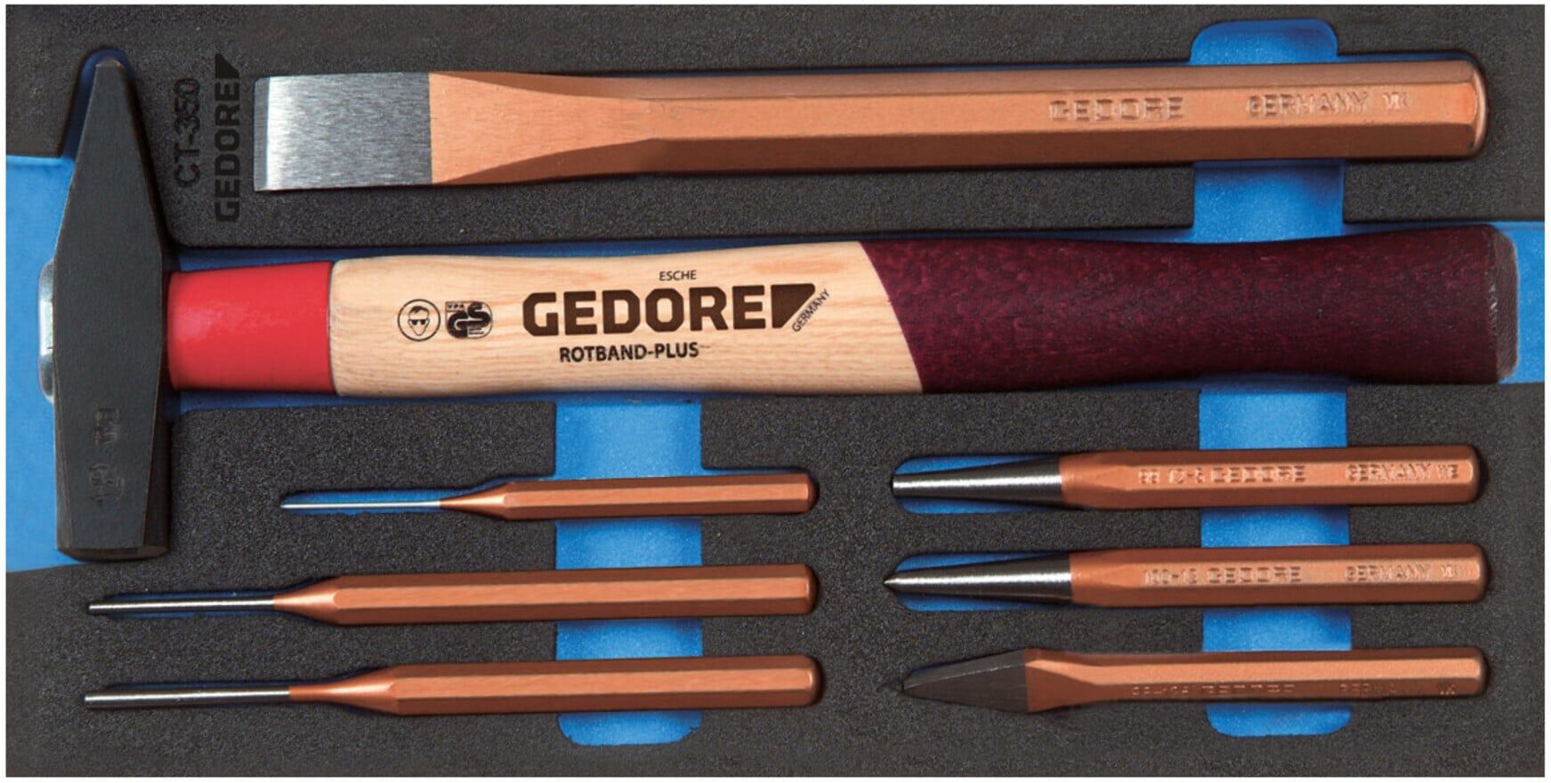 Gedore 1500 CT1-350 Meißel-Sortiment in Check-Tool-Modul (2309041)