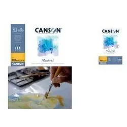 Canson, Heft + Block, Aquarellblock "Montval", DIN A4, 50 Blatt 210 x 297 mm, 300 g/qm, feine Oberfläche, Block an der (A4, Blanko)