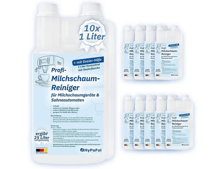 Hypafol Milchaufschäumer Milchschaumreiniger, flüssiger Spezialreiniger für Milchschaumgeräte, geeignet für Geräte aller Marken