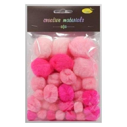 Titanum Ton-in-Ton rosafarbene Pompons, 15-40 mm, 30 Stück (54624803)