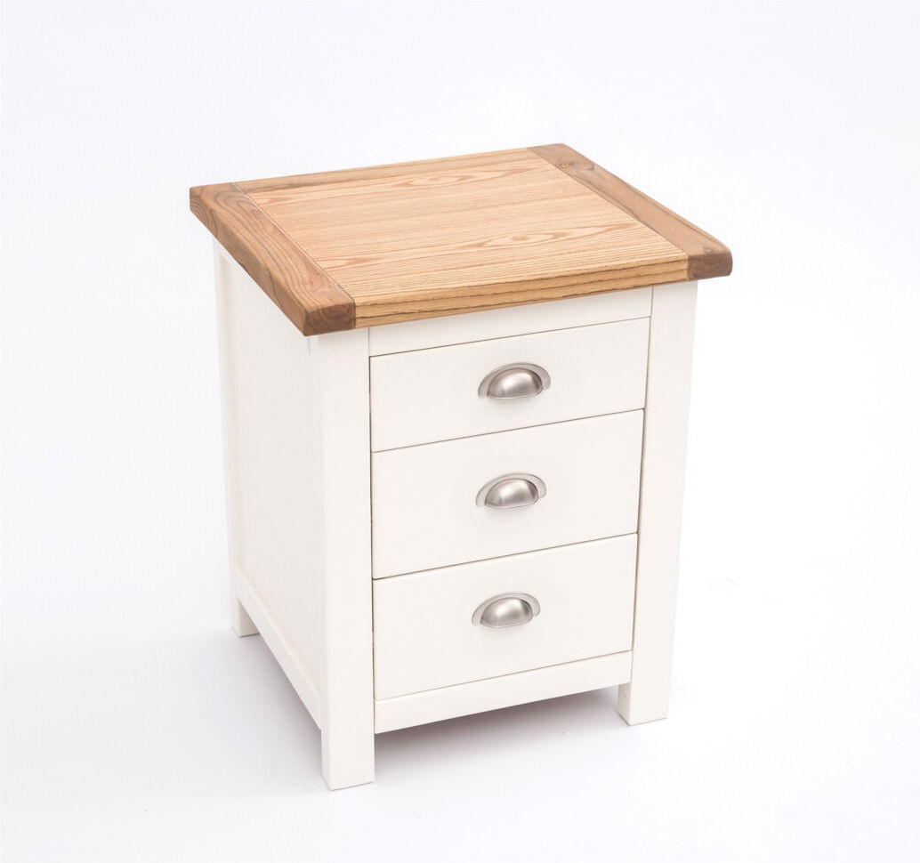 August Grove Amos 45 cm W Bedside Table White 56cm H X 45cm W X 40cm D