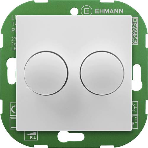 Ehmann 4295x0700 Drehdimmer Geeignet für Leuchtmittel: LED-Lampe, Glühlampe, Halogenlampe Weiß (RAL 9016)