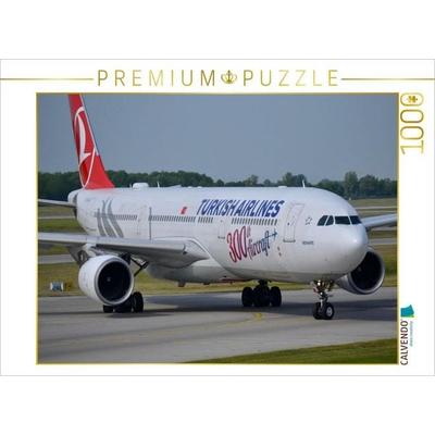 CALVENDO Puzzle Turkish Airlines A330-303 (TC-LNC) at Munich Airport (MUC/EDDM) | 1000 Teile Lege-Größe 64x48cm Foto-Puzzle für glückliche Stunden