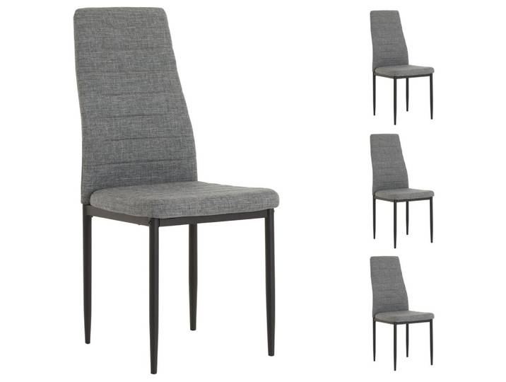 ESSZIMMERSTUHL NATHALIE 4er-Set grau/schwarz