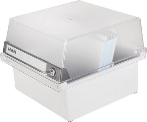 HAN SPECIAL EDITION 965-S-631 Karteikasten Lichtgrau max. Anzahl der Karten: 800 Karten DIN A5 quer mit Schloss