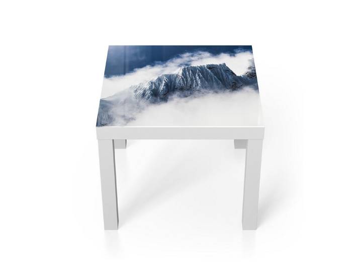 DEQORI Couchtisch 'Gletscher in den Wolken', Glas Beistelltisch Glastisch modern