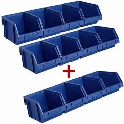 Wandschienen mit Sichtlagerkästen, große Kästen - 2+1 GRATIS, blau