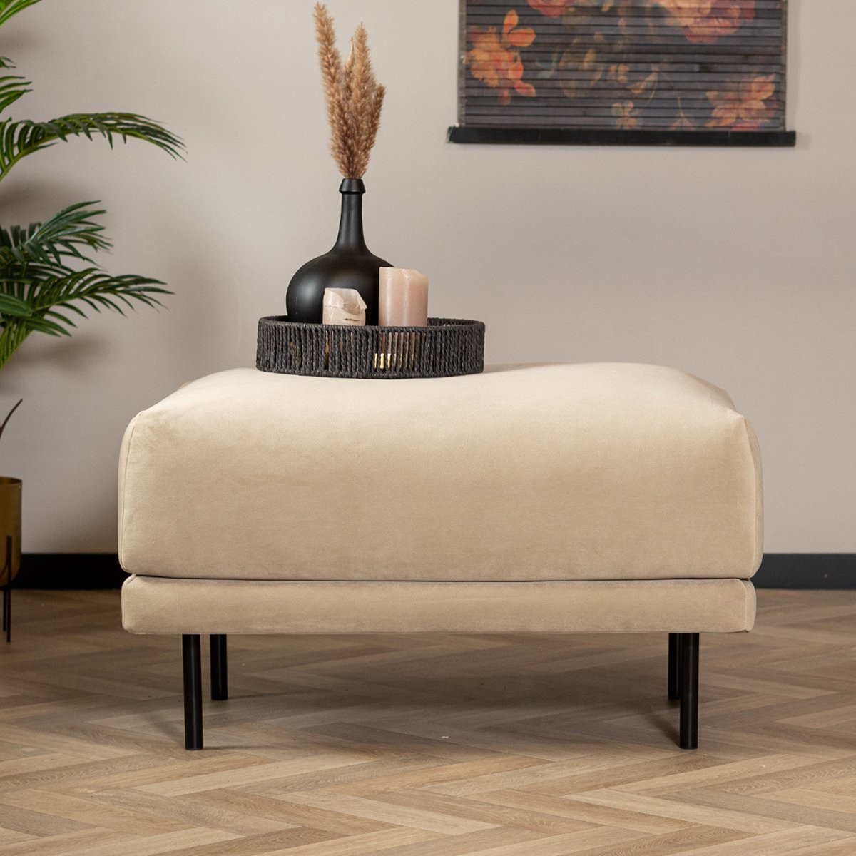 Bronx71 Hocker Denver Velvet Beige