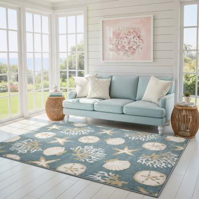 ROW Quinn Nautical Escape Blue/ Beige Area Rug