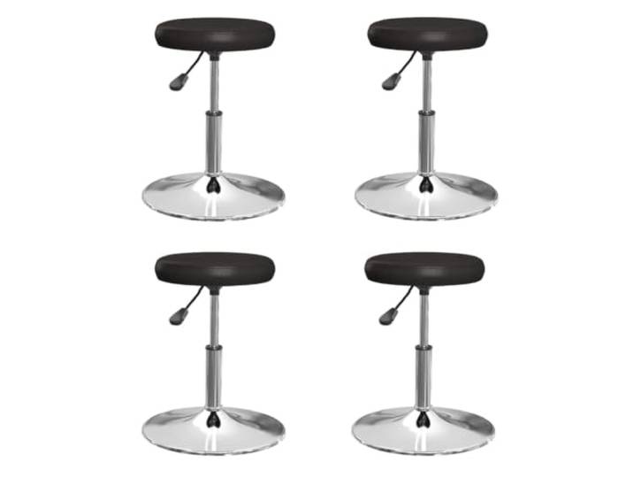 KDVXBCQJH Esszimmerstühle 4er Set Höhenverstellbar Drehbar Schwarz Vielseitige Küchenstühle mit Gasdruckfeder und verchromtem Stahlfuß für Bistro und Esszimmer.