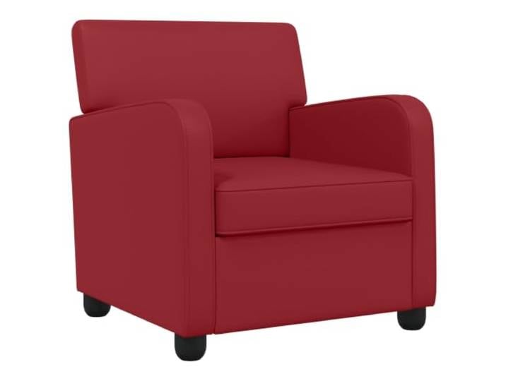 NLQMSU Moderner Sessel aus Kunstleder, Bordeauxrot für Wohnzimmer Glänzendes Kunstleder, schmutzabweisend, Rahmen aus Holz, quadratische Beine, ergonomische Armlehnen