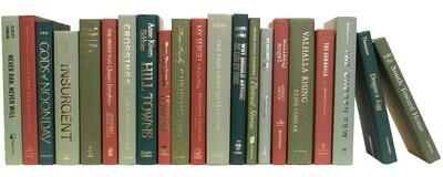Booth & Williams Decorative Books - Autumn Pine Books - Green and Red Books By The Foot