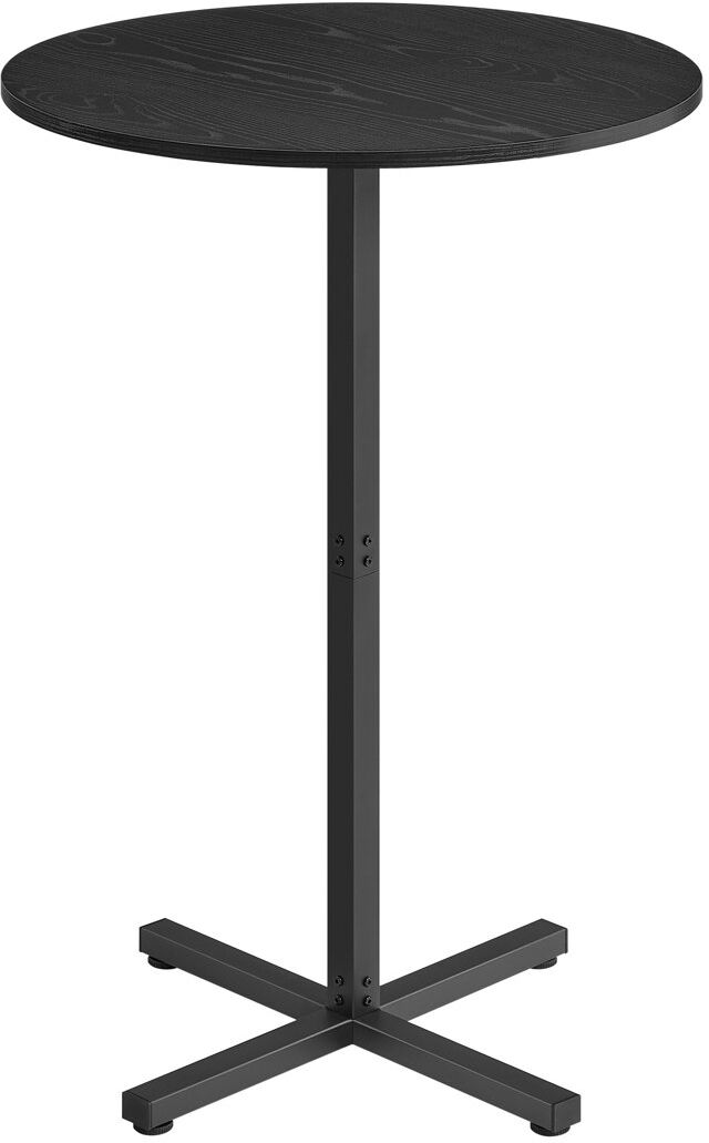 17 Stories Round Dining Table with Steel Base Ebony Black