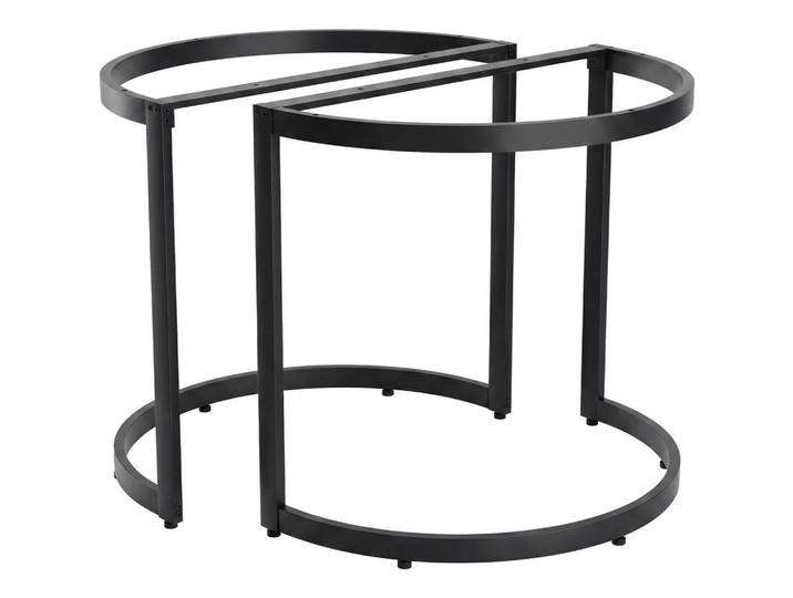 CLP Tischbein 2er Set Metall Schwarz, Rund, 80x72x40 cm,