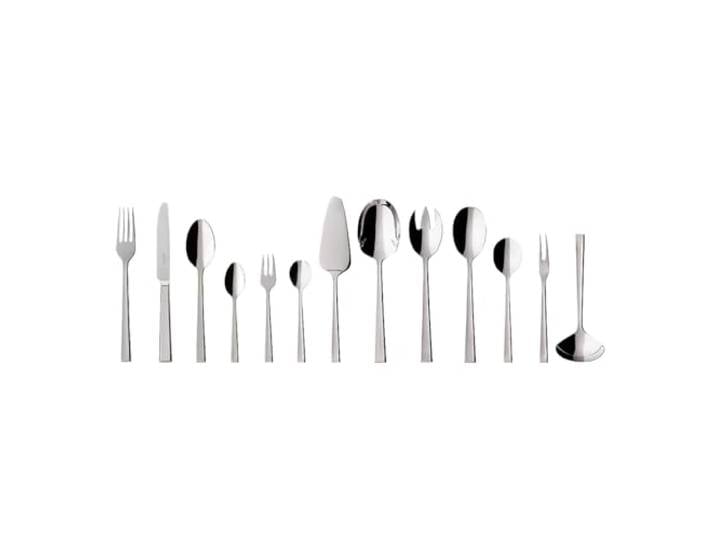 Villeroy & Boch – Victor Besteckset 68 teilig für 12 Personen Silber/Platin, Spülmaschinenfest, Rostfrei, Tafelbesteck, Besteck Set, Essbesteck, Gabel, Löffel, Messer, Küchen Besteck Set, Edelstahl