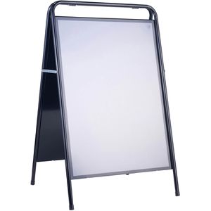 Sprintis Kundenstopper Steel-Stop, DIN A1, 22 mm Profil, Metallrückwand, schwarz