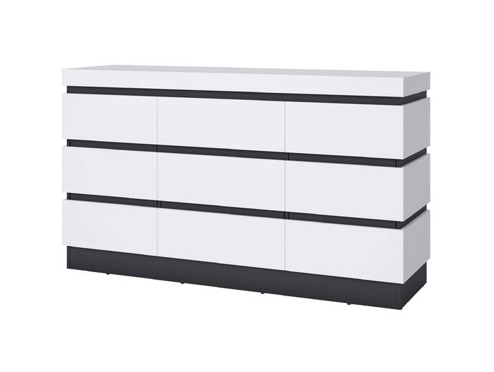 Sideboard alpinweiß - anthrazit 161 cm - CAMPANIA