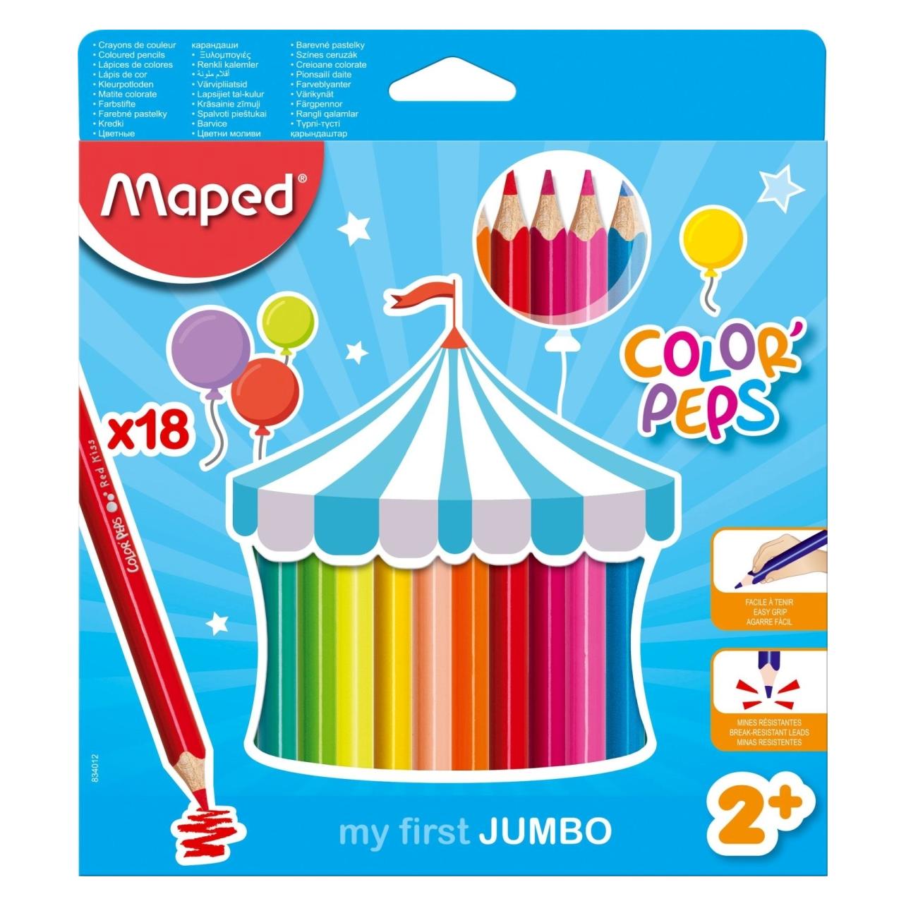 Maped my first Dreikant-Buntstift COLOR'PEPS JUMBO,18er Etui (18x) (834012FC)
