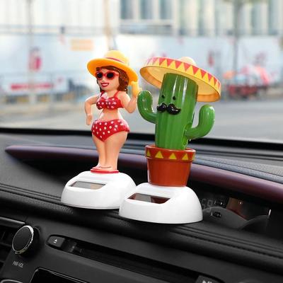Inspired Finds Solar Powered Dancing Unicorn Dashboard Ornament cactus
