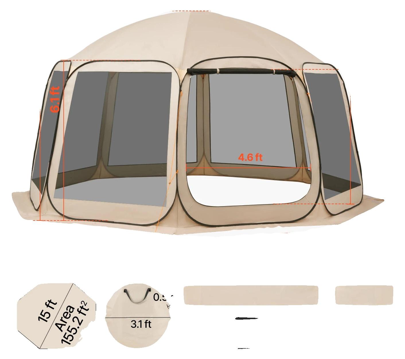 Bildschirmhaus Zelt, Pop-Up Design, Insektenschutz, 15x13.8ft