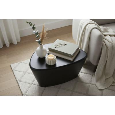 Beistelltisch SIT "Tel Aviv aus Mango massiv mit dreieckiger Tischplatte", schwarz, B:70cm H:36cm T:53cm, Mango massiv, Tische, Beistelltisch, Geometrisches Design mit dreieckiger Massivholz-Tischplatte