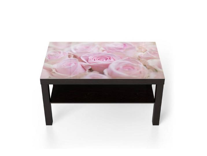 DEQORI Couchtisch 'Zarte Rosenblüten', Glas Beistelltisch Glastisch modern