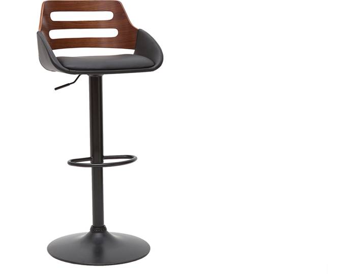 Design-Barhocker höhenverstellbar schwarz und Walnuss PERNIK