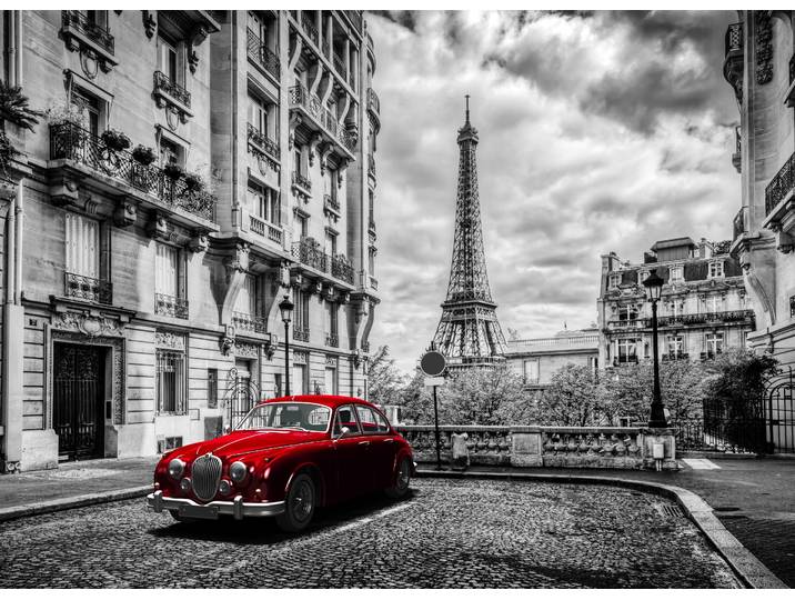 Fototapete PAPERMOON Paris Eiffel Tower , bunt, B:3,5m L:2,6m, Vlies, Tapeten, Fototapete