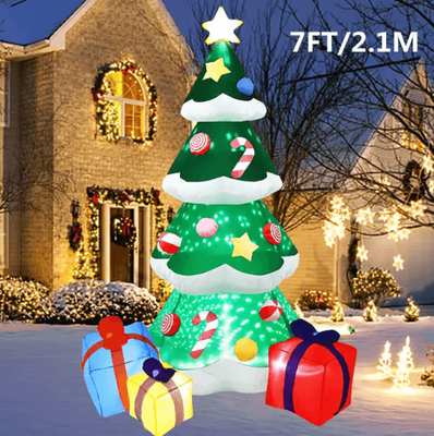 Inspire Picks 7FT 2.1M Christmas Inflatable Tree With LED Lights Indoor & Outdoor Holiday Decoration us Plug