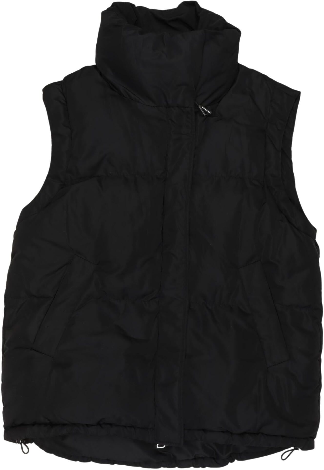 bershka Damen Weste, Schwarz, Gr. S, Synthetik - Second Hand