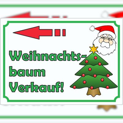 HB-Druck Werbeaufkleber Weihnachtsbaum mit Pfeil nach links Aufkleber A6 (105x148mm)