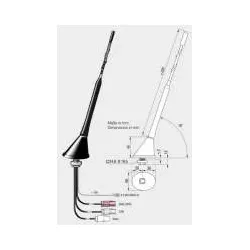 ATTB 2121.01 Kombiflex Dachantenne mit Fakra Radio AM / FM / DAB / DAB+ / GSM...
