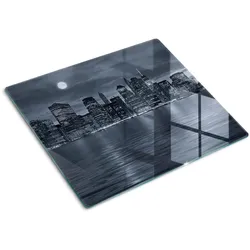 GLASPLATTE 60x52 cm New York bei Nacht