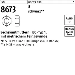 Sechskantmutter ISO 8673 M10x 1 8 sw 100 Stück
